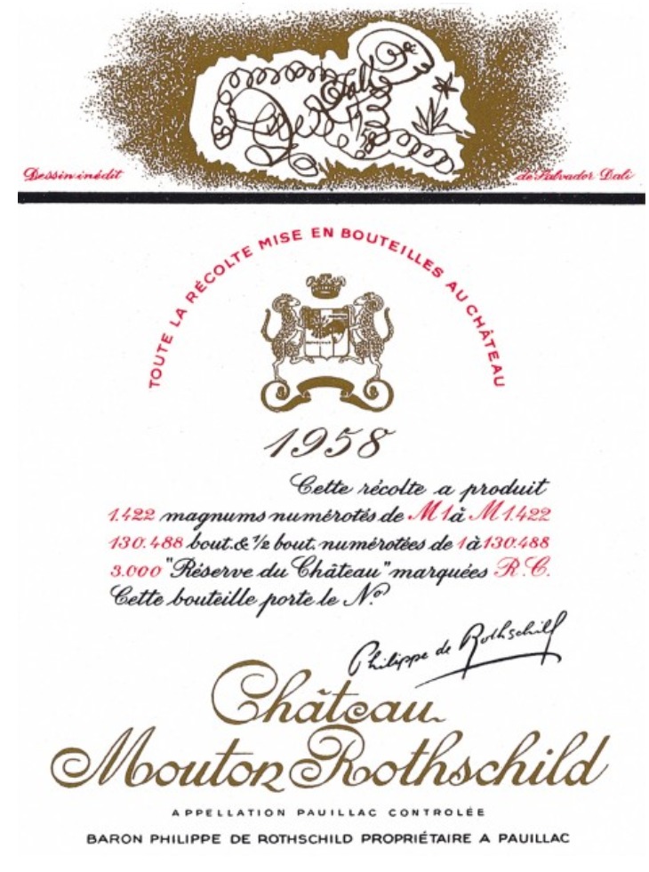 Château Mouton Rothschild 1958, Dalí