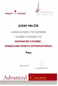 Weinakademie Osterreich - Advanced course wine and spirit international Jozef Milčík
